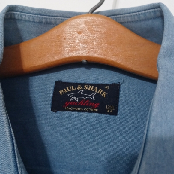 Paul & Shark Yachting Long sleeve Button down Denim Embroidered logo Shirt - Picture 4 of 9